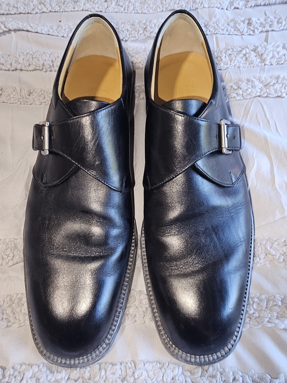 Salvatore Ferragamo - Black Leather Monk Strap Loafers - 8D - Made in Italy